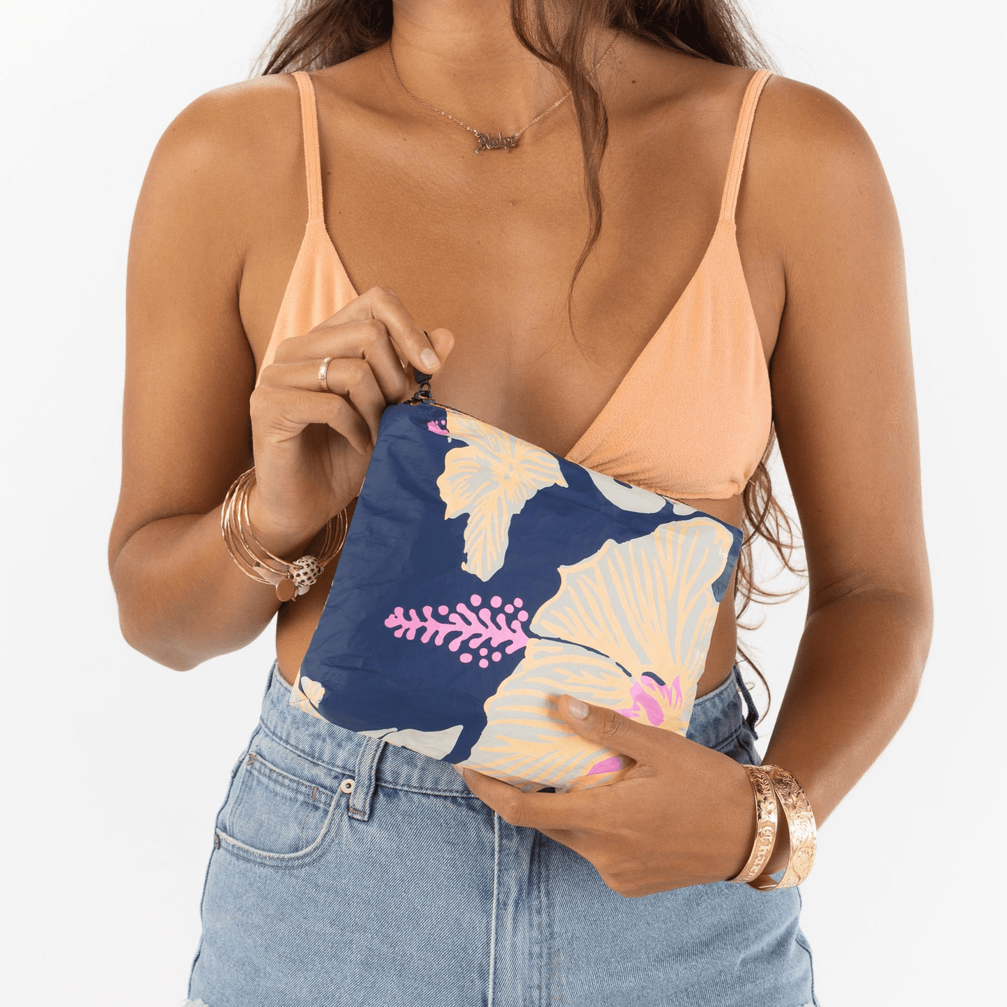 Papeʻete by Samudra Small Pouch - Navy