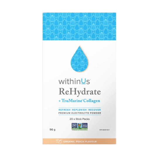 withinUs ReHydrate™ + TruMarine® Collagen - Peach Stick Packs