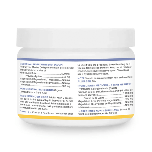 withinUs Magnesium L-Threonate + TruMarine® Collagen Jar - LEMON - 20 Servings
