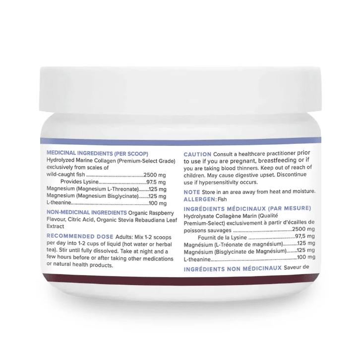 withinUs Magnesium L-Threonate + TruMarine® Collagen Jar - RASPBERRY - 20 Servings