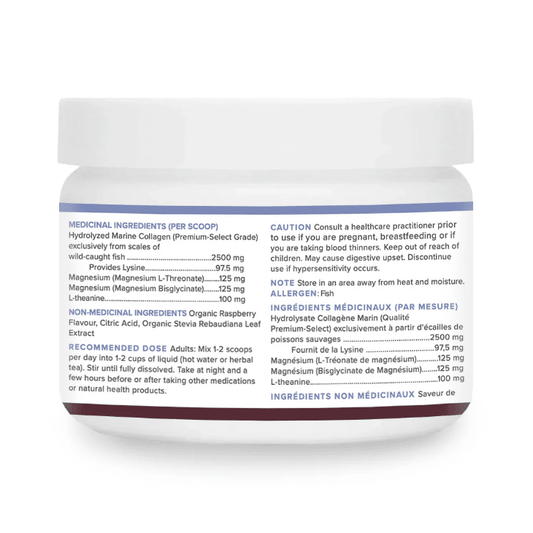 withinUs Magnesium L-Threonate + TruMarine® Collagen Jar - RASPBERRY - 20 Servings