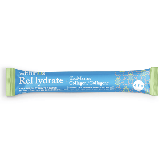 withinUs ReHydrate™ + TruMarine® Collagen 50ct - Watermelon Lime Stick Packs