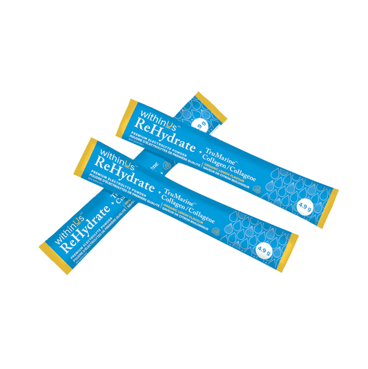 withinUs ReHydrate™ + TruMarine® Collagen - Lemon Stick Packs