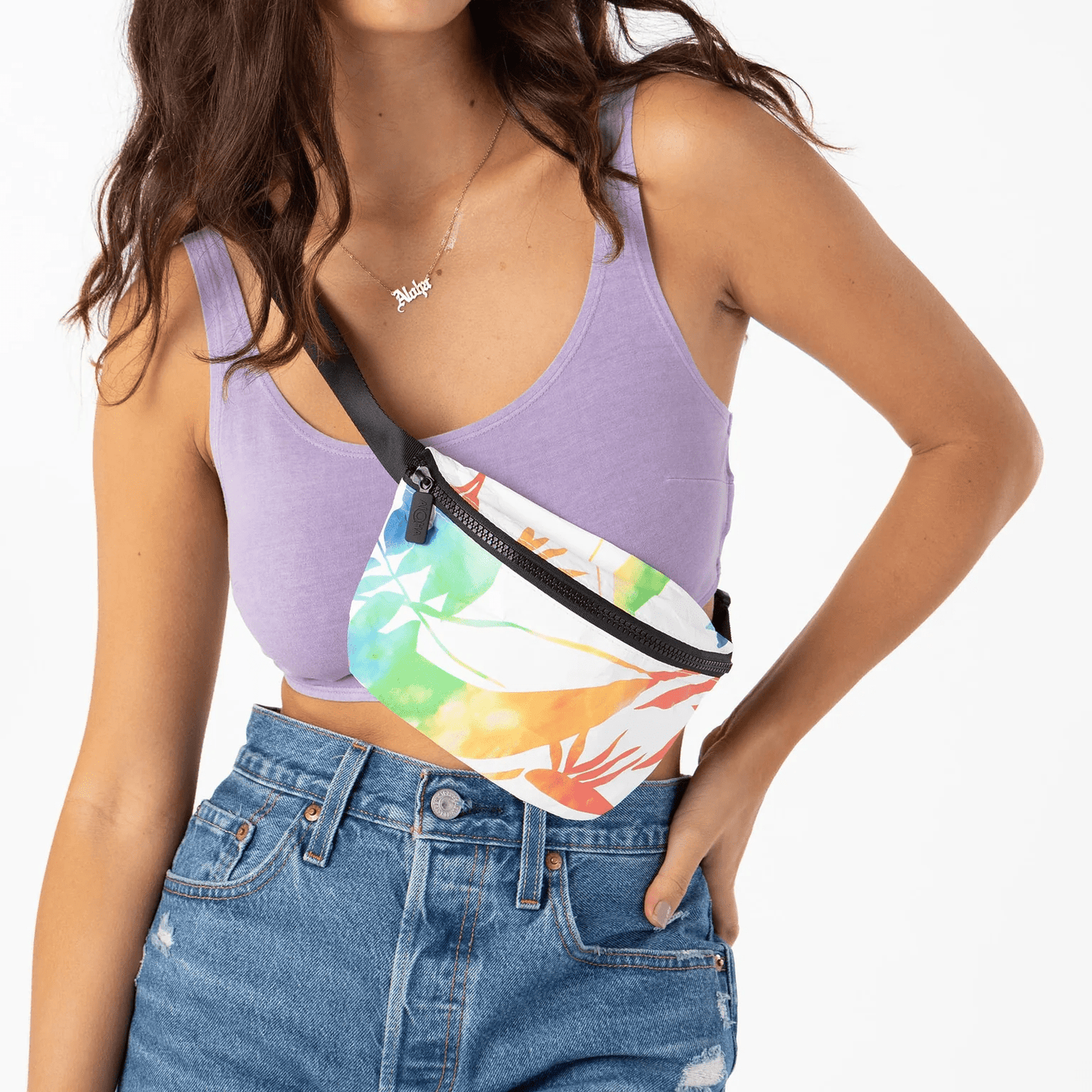 Painted Birds Rainbow Mini Hip Pack