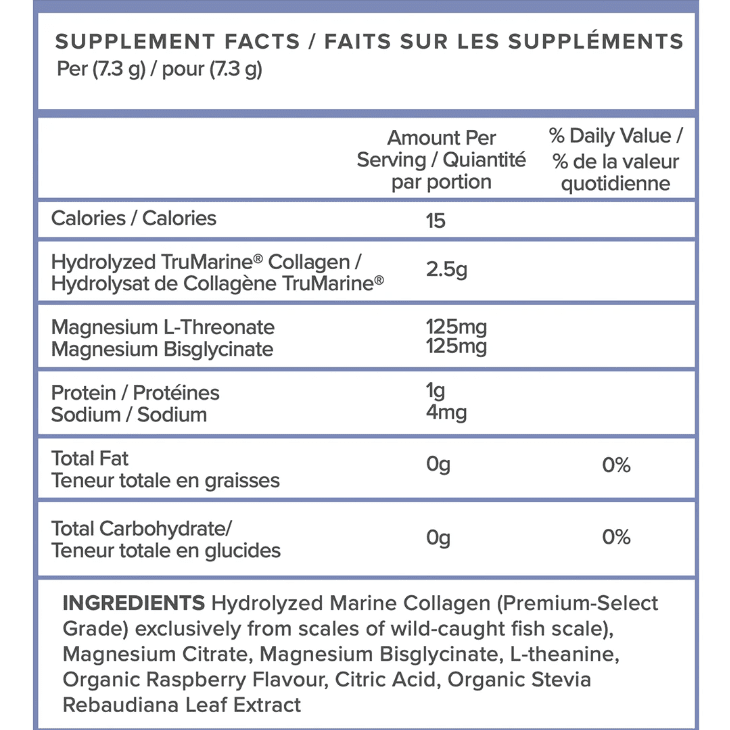 withinUs Magnesium L-Threonate + TruMarine® Collagen Jar - RASPBERRY - 20 Servings