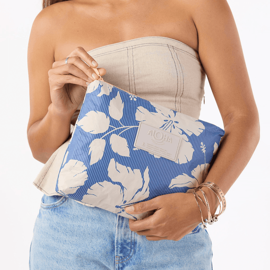 Salina Tiny Stripe Mid Pouch - Navy