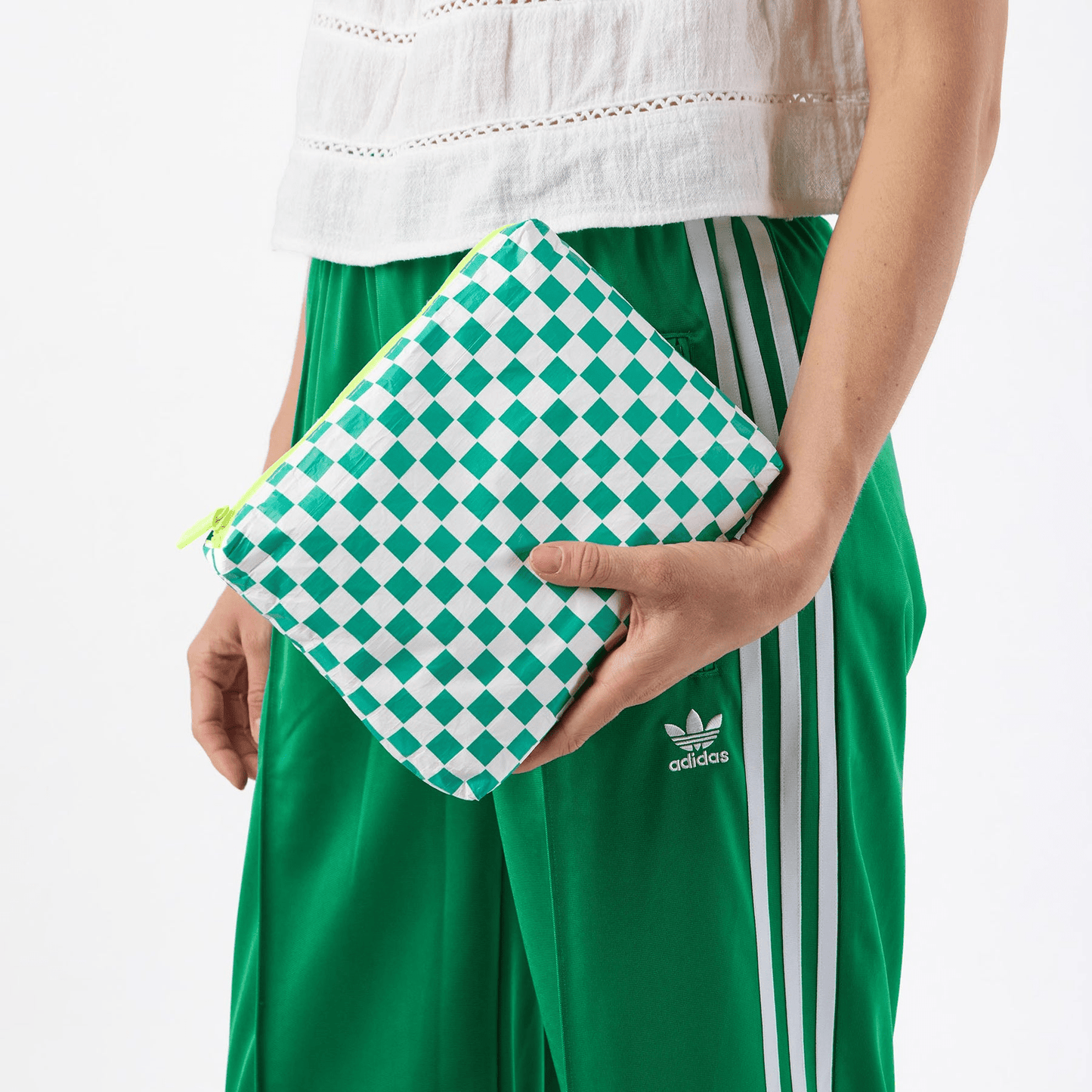 Petite Check Small Pouch - Grove