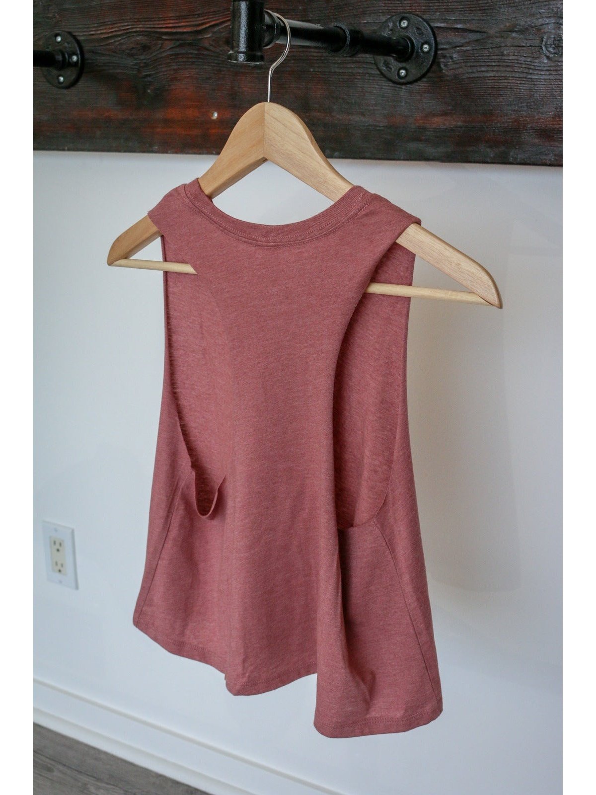 Breathe Racerback Cropped Tank - Heather Mauve