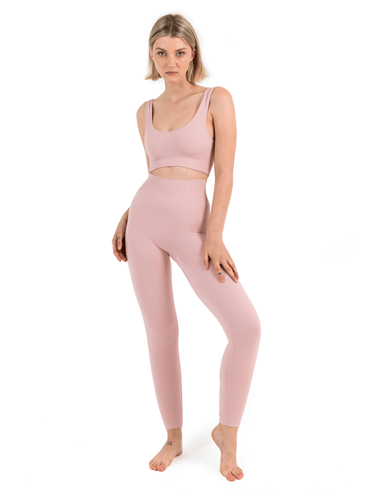 Invertika Armonika High-Waisted Leggings - Light Pink Rose