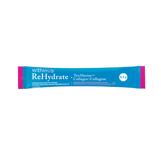 withinUs ReHydrate™ + TruMarine® Collagen - Dragonfruit Mango-Mandarin Single