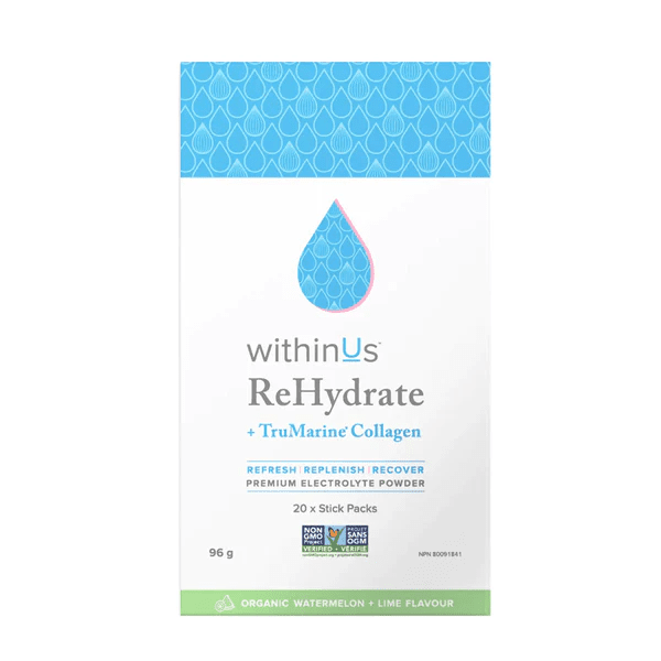 withinUs ReHydrate™ + TruMarine® Collagen - Watermelon Lime Stick Packs