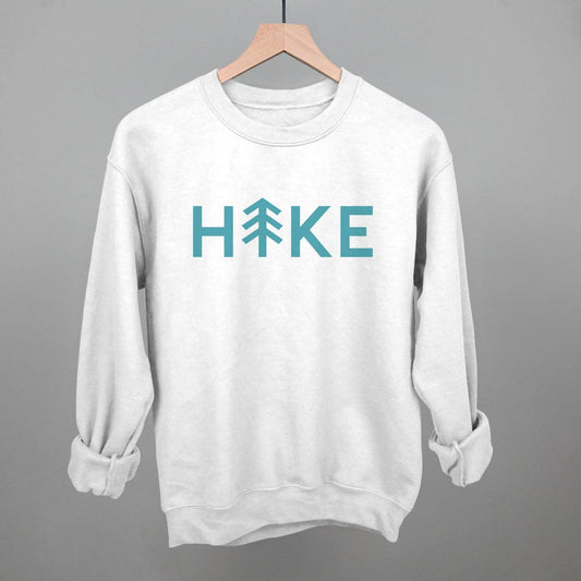 "Hike" Sweatshirt - White w/ Teal