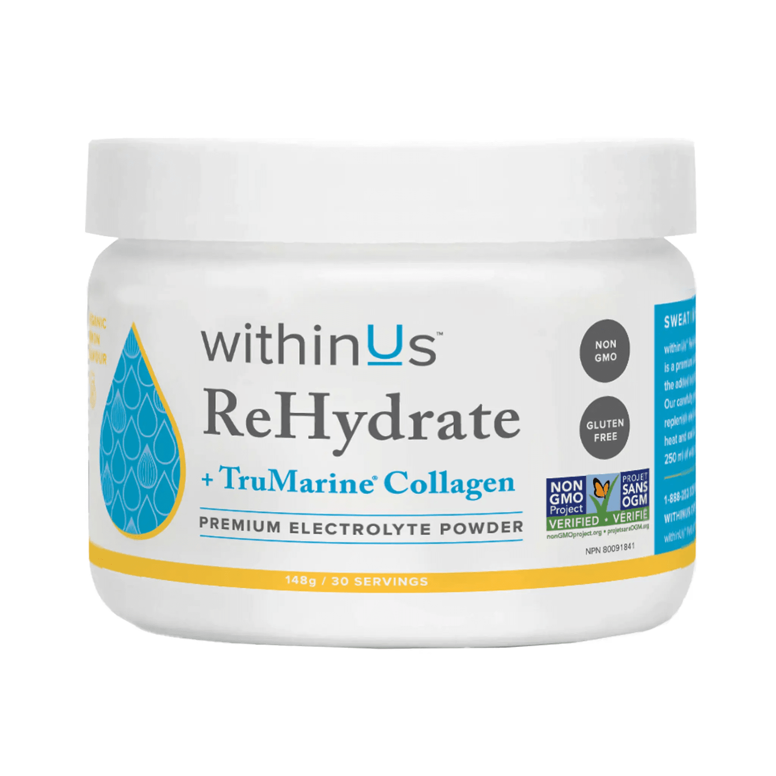 withinUs Rehydrate + TruMarine® Collagen Jar - Lemon