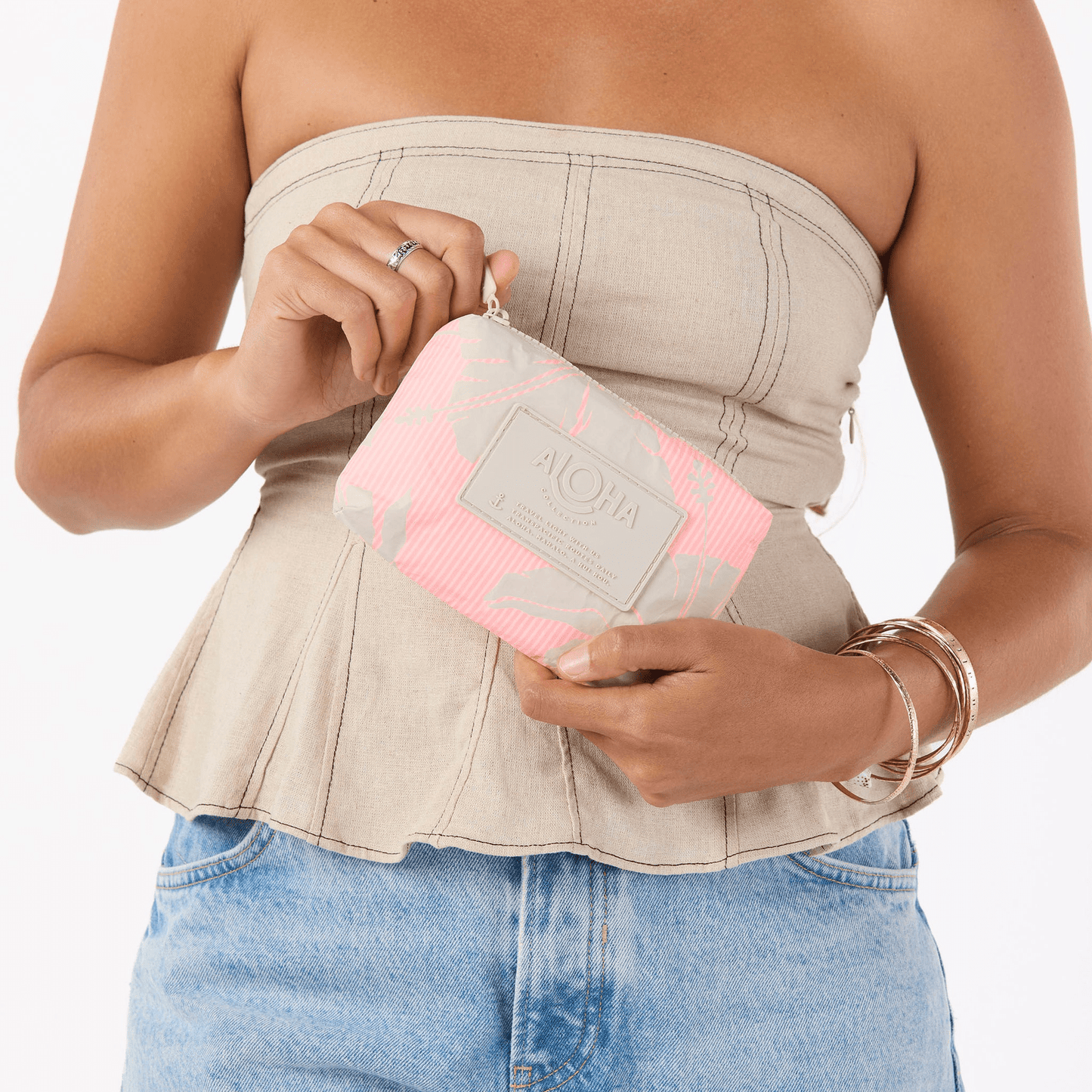 Salina Tiny Stripe Mini Pouch - Tropical