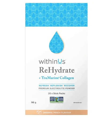 withinUs ReHydrate™ + TruMarine® Collagen - Peach Stick Packs
