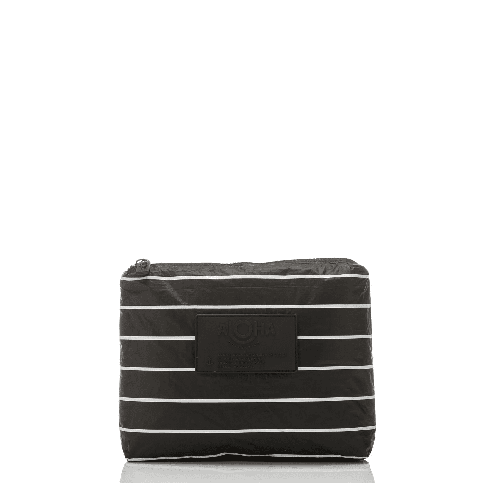 Pinstripe Small Pouch - White on Black